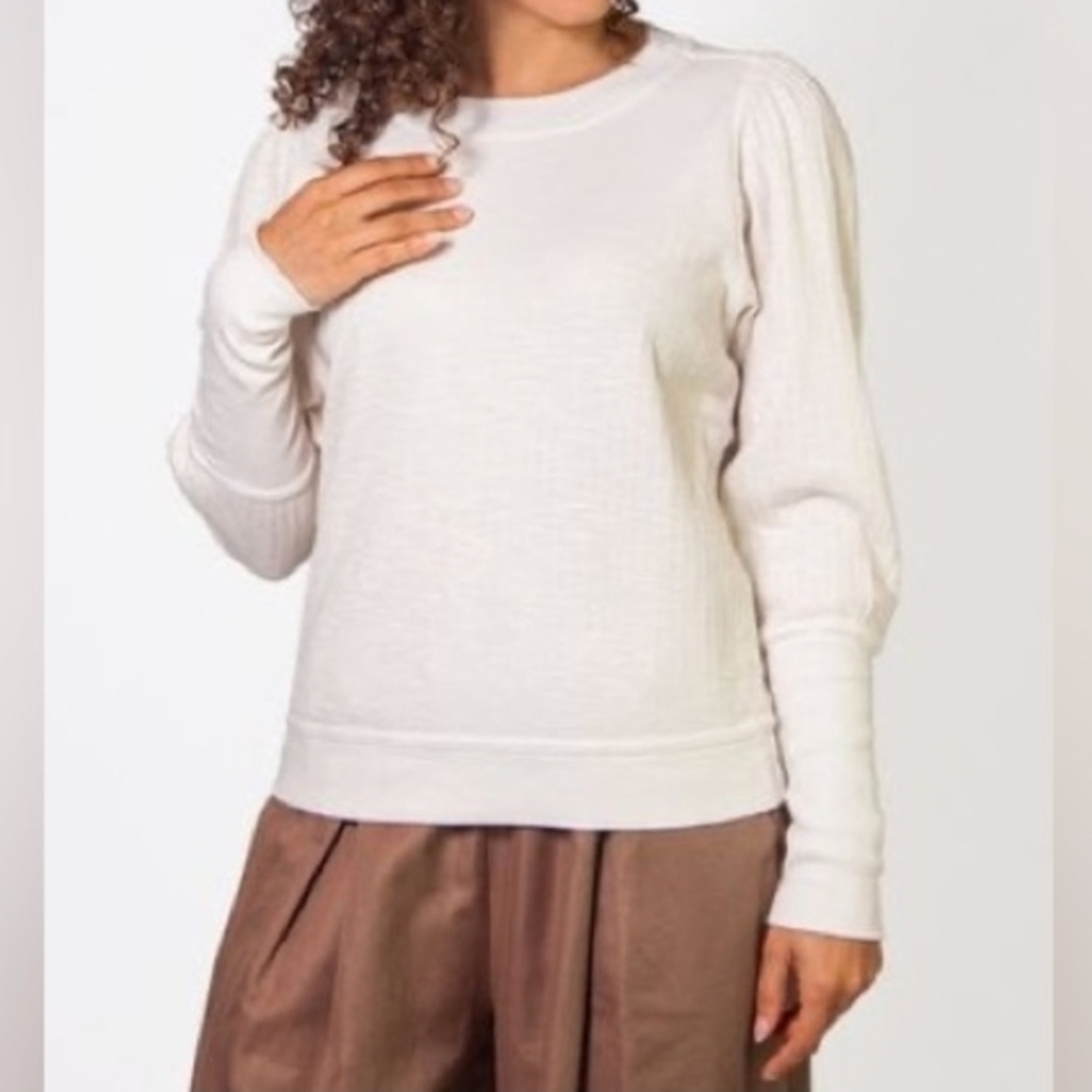Apiece Apart 100% Organic Cotton Olimpio Sweatshirt Off White Cream Sz XS